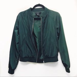 Emerald Green Bomber Jacket